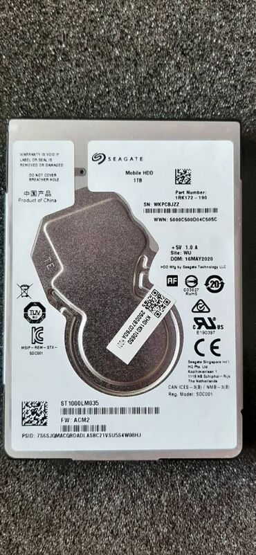 продажа ноутбуков бу: Накопитель, Б/у, Seagate, HDD, 1 ТБ, 2.5", Для ноутбука