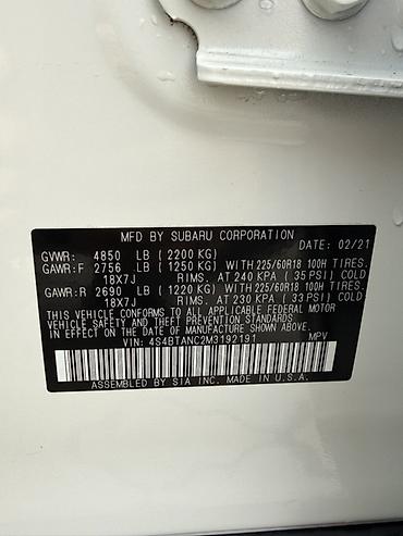 Subaru: Subaru Outback: 2021 г., 2.5 л, Вариатор, Бензин, Универсал — 28