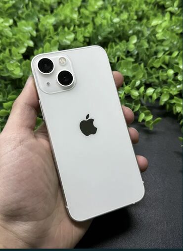 Apple iPhone: IPhone 13 mini, Б/у, 128 ГБ, Белый, Зарядное устройство, Защитное стекло, Чехол, 89 %