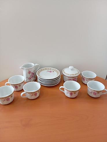 cay servisi: Çay dəsti, rəng - Ağ, Farfor, 6 nəfərlik, Almaniya — 1