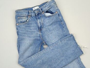 jeansowe spódniczka na szelkach: Jeansy, Zara, M, stan - Dobry