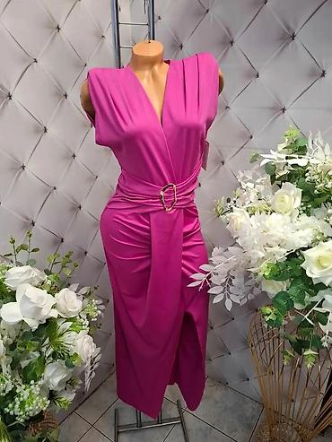 baletanke devojcice: Elegantna midi haljina sa preklopom i ukrasnim pojasom - Model: midi — 2