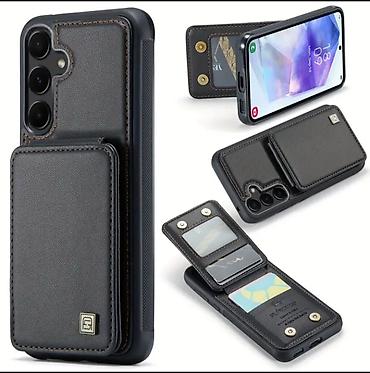 mikro naushnik: Samsung Galaxy A 14 üçün çoxfunksiyalı telefon qabı (pulqabı tipli) - — 1