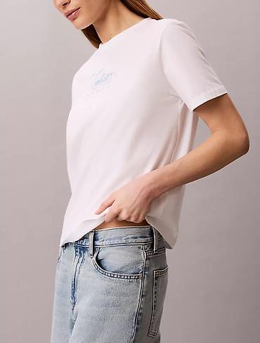 Qadın T-shirt Calvin Klein - Brend: Calvin Klein Jeans - Rəng: ağ -