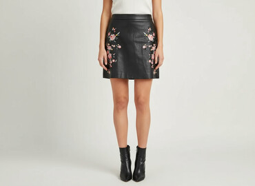 plisowane spódnice z imitacji skóry: Spódnica damska, rozmiar S