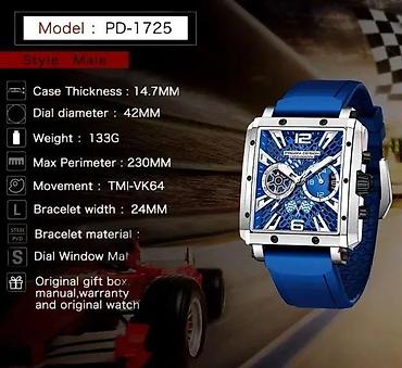 Ručni satovi: PAGANI DESIGN PD-1725 - 42mm - Plava Potpuno nov muški sat PAGANI — 7