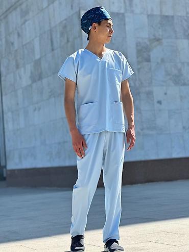 Медициналык кийим: Медицинский костюм (scrubs) унисекс - Комплект: топ с V-образным — 7