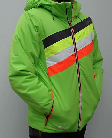 Zimske jakne: Muška zimska jakna – neon zelena sa prugama - Sportski kroj sa — 2