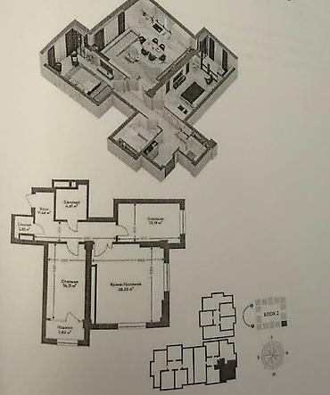 75: 3 комнаты, 75 м², Технопарк 7 этаж — 6