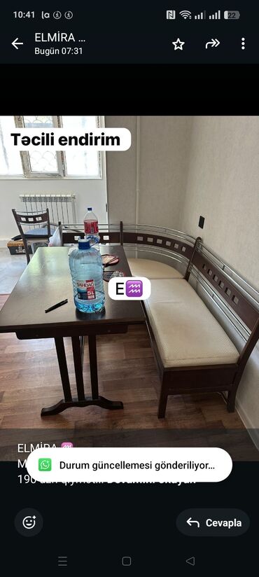 Divanlar: ELMİRA ♒️ Mətbəxt divanı və masası 190 azn qiymət İdeal vəziyyətdə