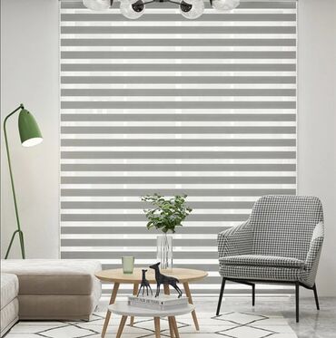 Jalüzlər: Zebra jalüz pərdələr - İkiqat zolaqlı (şəffaf və sıx toxuma) sistem — 4