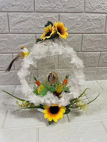 Praznična dekoracija: Uskršnje dekorativne aranžmane – ručni rad - Unikatne sferične — 3