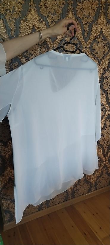 ag koynek: Ağ şifon bluz – UP JUST Collection - Model: asimmetrik kəsimli, yüngül — 4