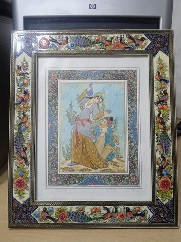 рамы для картин: Картина персицких мастеров качественная рама размер: 39 на 31. цена