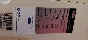 carrier: Carrier split kondisioner – model 42QCR018713GE (daxili blok) və uyğun — 2