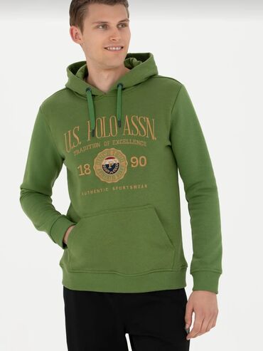 böyük bədən geyim: Svitşot, U.S. Polo Assn, M (EU 38), rəng - Yaşıl