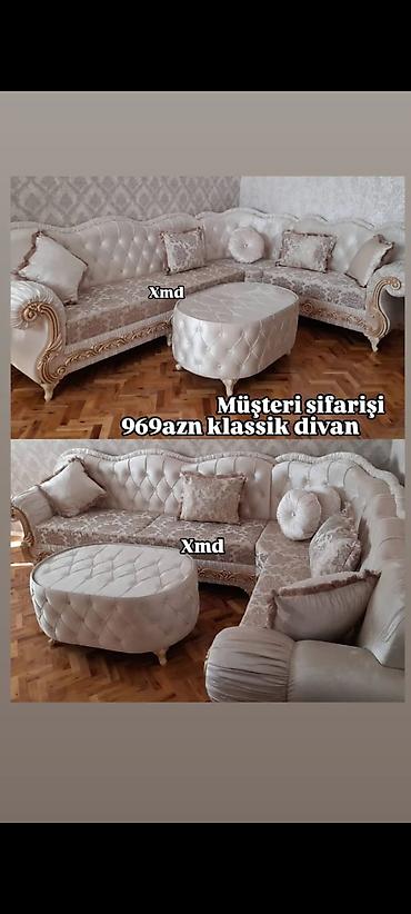 Klassik üslubda künc divan dəsti. - Qiymət: 969 AZN (şəkildə
