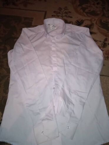 рубашки мужские воротник стойка: Рубашка L (EU 40), цвет - Белый