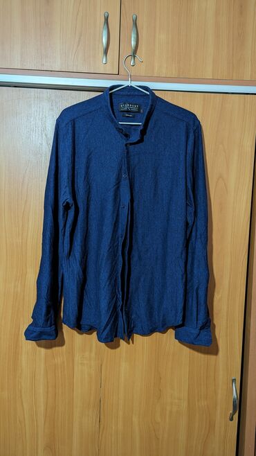 лен рубашка: Рубашка L (EU 40), цвет - Синий