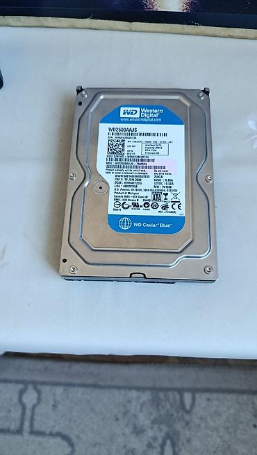 3.5 WD Hdd 250gb. Rpm 7200. Pc üçün. Əla vəziyətdə 100/100
