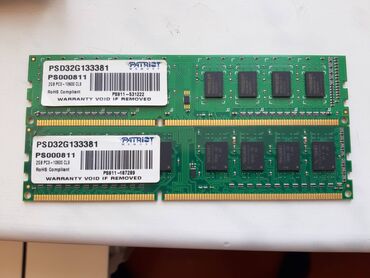 Operativ yaddaş (RAM): Operativ yaddaş (RAM) Patriot Memory, 2 GB, < 1333 Mhz, DDR3, PC üçün, İşlənmiş