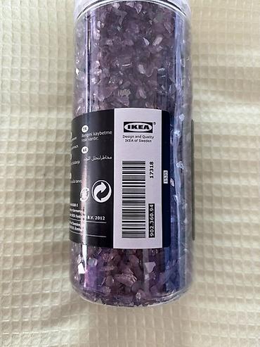 Kafel və bitirmə daşları: IKEA KULÖRT dekorativ daş/qırıntı dəsti. Şəffaf silindrik — 2