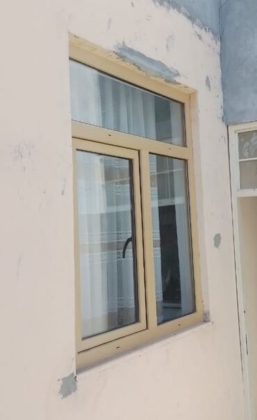 Комнатные растения: Krem rəngli ikitərəfli şüşəli pəncərə. Bu pəncərə iki şüşəli paneldən