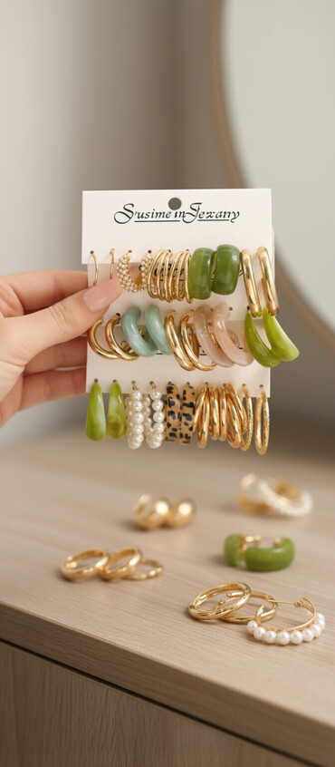 Sırğalar: Qadınlar üçün çoxparçalı sırğa dəsti Məzmun: - “Fashion Jewelry” — 1