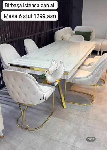 Divan və masa dəstləri: Masa desti yeni qonaq otağı mebeli