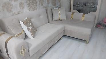 Ev üçün mebel: Künc divan, İşlənmiş, Açılan, Bazalı, Parça — 1