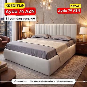 mebelman: Yeni, İkinəfərlik çarpayı, Bazalı, Matras ilə, Siyirməsiz, Azərbaycan — 9