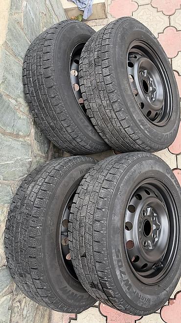 Шиналар жана дисктер: Дөңгөлөктөр монтажда 185 / 70 / R 14, Кыш, Колдонулган, Комплект, Жеңил унаалар, Темир, тешиктери - 5 — 10