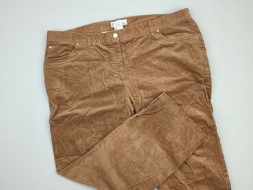 brązowa satynowe spódnice: Spodnie materiałowe, 6XL, stan - Idealny