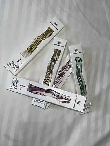 свечи красные: Набор декоративных свечей для торта Rainbow Candle - Форма — 3