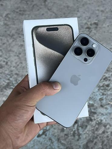 Apple iPhone: IPhone 15 Pro, Новый, 256 ГБ, White Titanium, Коробка, 87 % — 1