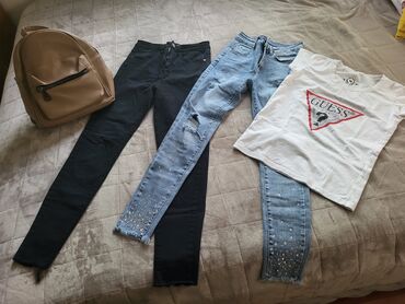 zenske pantalone od eko koze: Jeans, Regular rise, Skinny