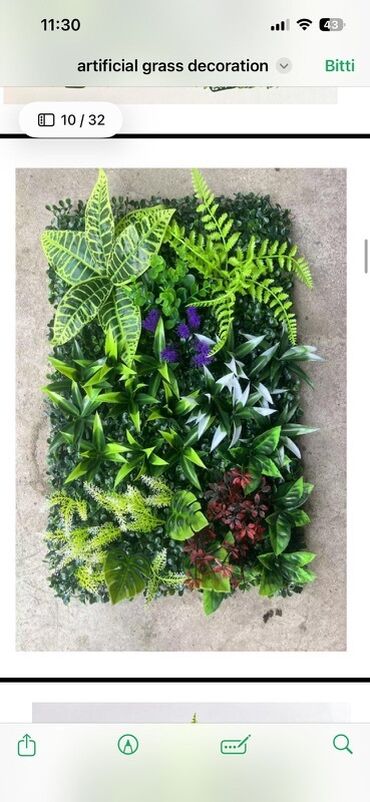 Süni güllər: Süni Yaşıl Divar Panelləri – dekorativ vertikal bağ həlləri Məhsul — 21