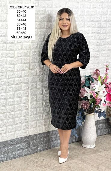 Kokteyl donlar: Qadin ziyafet geyimleri donlari Boyuk beden 50,52,54,56,58,60 razmer — 18