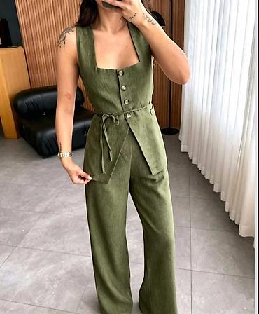 Kompleti: 🔥Dvodelni komplet bez rukava – prsluk i pantalone širokih nogavica — 2