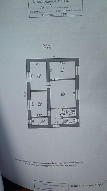 Продажа домов: 4 комнаты, 80 м², 375 соток, Бишкек, Рабочий Городок Собственник — 2