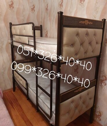 İkimərtəbəli uşaq çarpayıları: Oğlan və qız üçün, Yeni, Çarpayı, Matras ilə, Siyirməsiz, Taxta — 23