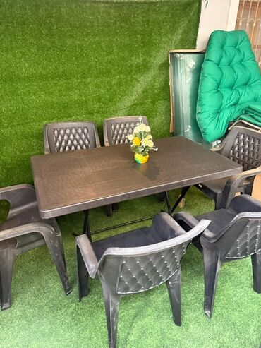masa ortusu: Balkon üçün, Açılan, Dördbucaq masa, 6 stul