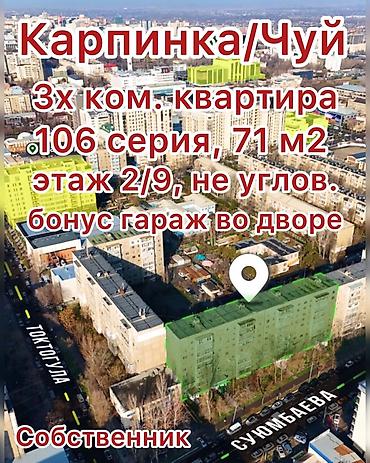 Продажа квартир: 3 комнаты, 71 м², 106 серия, 2 этаж, Евроремонт — 1