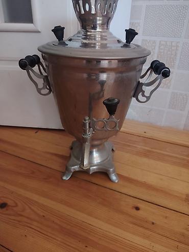 samavar boyuk: Samovar – klassik metal gövdəli, kömür/odla işləyən model - Material — 1
