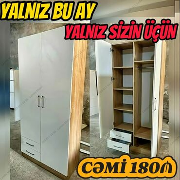 ikinci əl paltar dolabi: Qarderob, paltar dolabı, Yeni, 2 qapılı, Açılan, Düz dolab, Azərbaycan