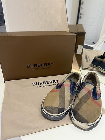 Детская обувь: Цвет - Бежевый Кроссовки, Burberry, Размер: 27, Унисекс — 1
