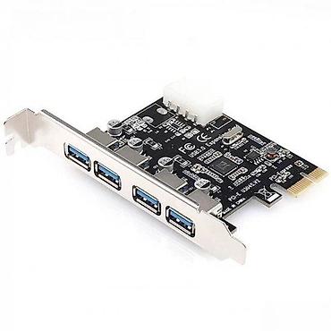PCIE USB 3.0 KONTROLER 4PORT PCI-EXPRES KARTICA 5GBPS MOLEX | Filip
