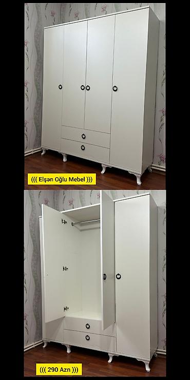 Yeni, 4 qapılı, Siyirməli, Ağ, Açılan, Düz dolab lalafo.az -da Yeni, 4 qapılı, Siyirməli, Ağ, Açılan, Düz dolab
