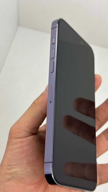 Apple iPhone: IPhone 14 Pro Max, Б/у, 256 ГБ, Deep Purple, Зарядное устройство, Защитное стекло, Чехол, 90 %