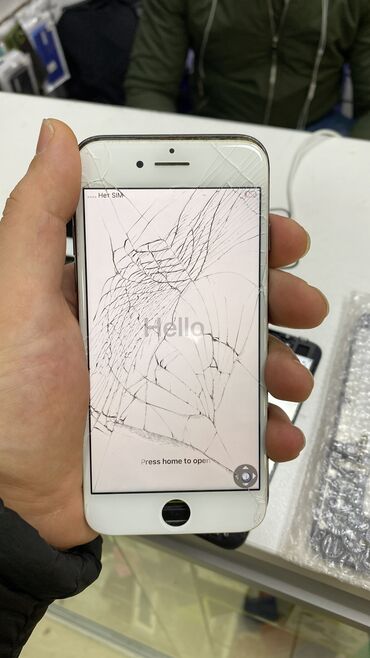 Telefon və planşet təmiri: İphone ön şüşə bərpası. Şüşəsi qırılmış görüntüsü tam işlək olan — 8